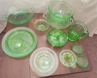 Uranium glass pieces
