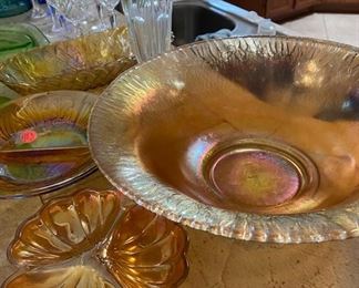 IRIDESCENT GOLD GLASS DISHES
