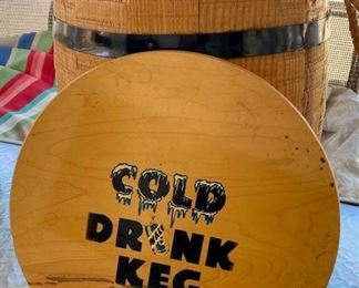 COLD DRINK BARREL ICE CHEST
