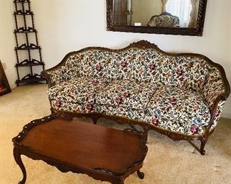 $250 
Carved walnut French style sofa/setee 86Lx33Dx36H