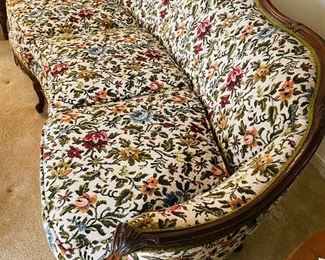 $250 
Carved walnut French style sofa/setee 86Lx33Dx36H