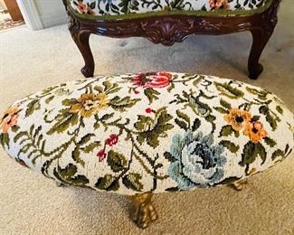 $50 
Cast iron matching foot rest oval stool 19x10x8