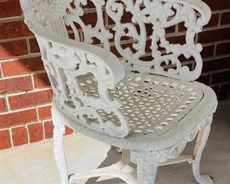 $200 
Pair of cast iron chairs (front porch) white&nbsp;