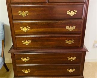 $245 
Mahogany tall chest 38 1/2x18x51 solid wood&nbsp;