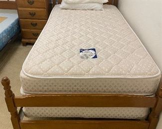 $200 
Set of two twin beds (mattress as bonus or leave behind)