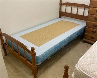 $200 
Set of two twin beds (mattress as bonus or leave behind)