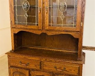 $295 
Kitchen hutch with lead glass 77x48x16 1/2