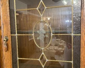 $295 
Kitchen hutch with lead glass 77x48x16 1/2