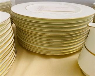 $150 
Mikasa bone china set with gold trim