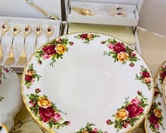 $295 
Royal Albert old Country Roses China set