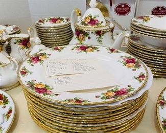 $295 
Royal Albert old Country Roses China set