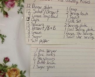 $295 
Royal Albert old Country Roses China set