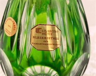 $50 
Green Bohemian glass decanter&nbsp;
