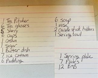 $300 
Iris & Herringbone peach marigold set 8 bowls/6 pudding/ 6  ice tea glasses
7 dinner pl, 12B&B, 1 round pl, 1 serving bowl
6 cups/ 5 sherry glasses / 9 ice cream / C&S / butter or
  cheese plate&nbsp;
1 pitcher / 1 vase fluted, 2 candlesticks&nbsp;