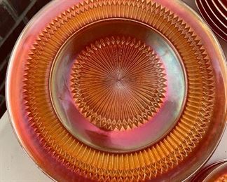 Imperial rubigold geometric lines 7 dinner pl, 7 soup bowls,
  6B&B
7 cups & saucers, C&S, 2 candleholders, 2 serving bowl
  & round pl.&nbsp;