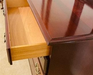 $295 
Mahogany dresser 66x18x32 & mirror 48x45 solid wood&nbsp;