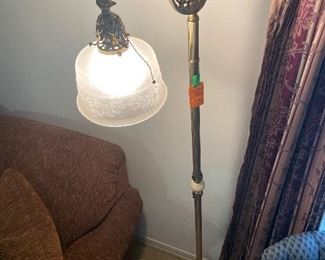 $90 
Brass & onyx lamp 70"T