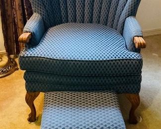 $120 
Blue chair with ottoman 32x32