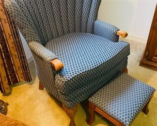 $120 
Blue chair with ottoman 32x32