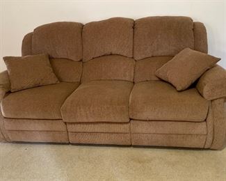 $150 
Tan double manual  recliner sofa&nbsp;