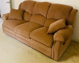 $150 
Tan double manual  recliner sofa&nbsp;
