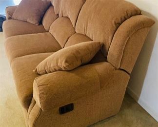 $150 
Tan double manual  recliner sofa&nbsp;