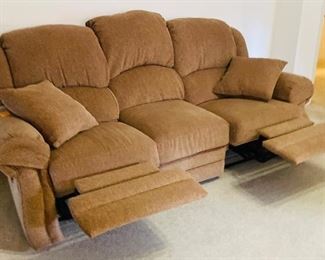$150 
Tan double manual  recliner sofa&nbsp;
