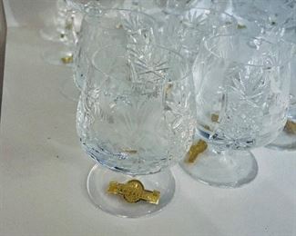 $140 
set of 36 pieces etched crystal floral/grapes crystal