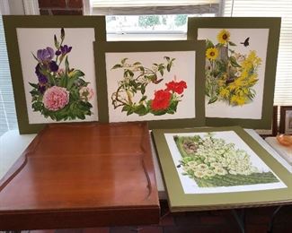 $150 - Set of 17 Jeanne Holgate 1975 with Wooden case.  Prints 31x25 case 34x28