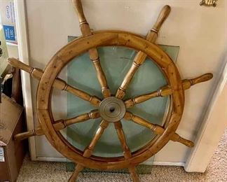 wooden ship wheel