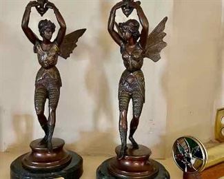 vintage bronze fairy candlesticks