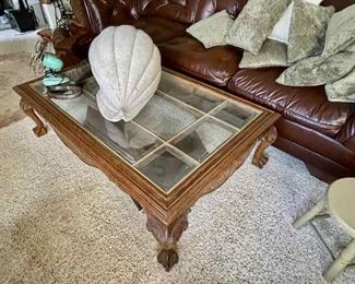 glass wood coffee table