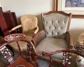 vintage cane arm chair
