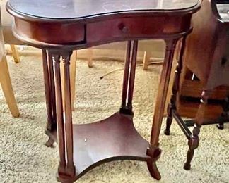 Vintage kidney shaped draw table