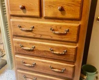 vintage oak tall dresser