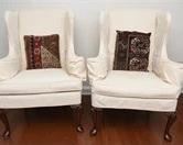 Lot #12 Matching Wing Backs w/ Slip Covers
