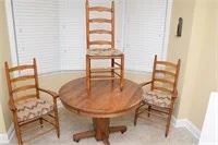 Lot 93 Oak Breakfast Table with four chairs