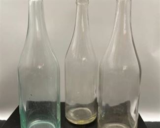 Vintage Lot of 3 - Quart Glass Bottles