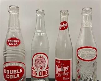 Vintage Lot of 4 Assorted 10 Oz Soda Bottles