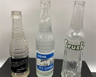Lot of 3 Vintage Assorted Soda Bottles