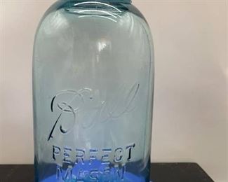 Vintage Blue 1/2 gallon Ball Perfect Mason Jar w Zinc Lid