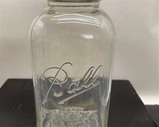 Vintage Square Ribbed 1/2 gallon Ball Perfect Mason Jar w Zinc Lid