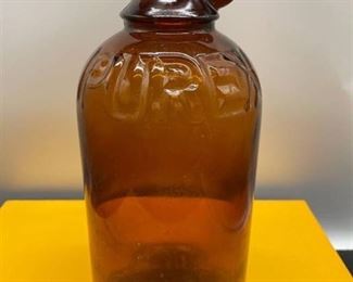 Vintage Amber Half Gallon Purex Bleach Glass Bottle