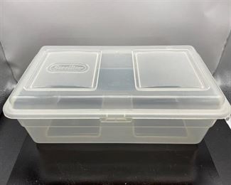 Sterilite Plastic Storage Box w Attached Lid