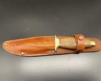 Vintage 4 inch Dagger w Leather Sheath