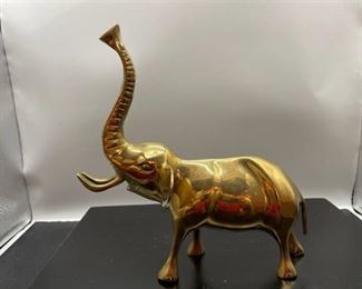 Large Cast Brass Elephant