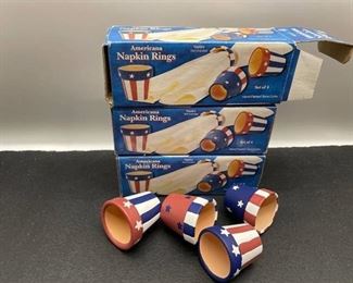 Set of 12 Terra Cotta Americana Napkin Rings - new in box