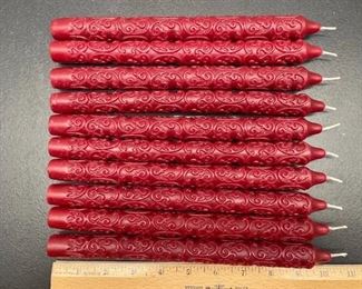 Set of 10 Burgundy Scented Candles - NEW
