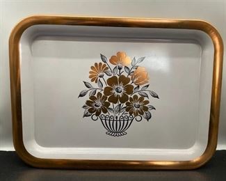 Vintage Gilded Metal Serving Tray