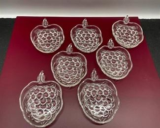 Lot of 7 Vintage Clear Glass Ashtrays